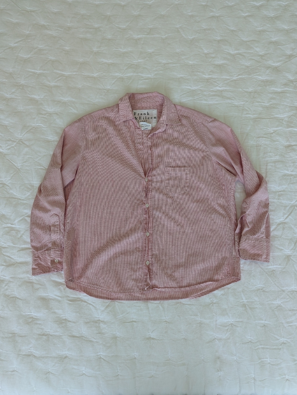 Frank & Eileen “Eileen” Pink Stripe Button Down Shirt Size Small
